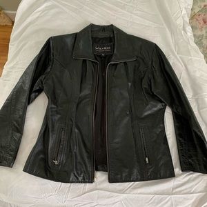 Women’s leather jacket.